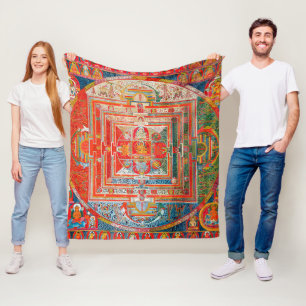 Mandala Cosmic Diagram for Meditation Fleece Blanket