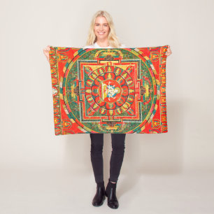 Mandala Cosmic Diagram for Meditation Fleece Blanket