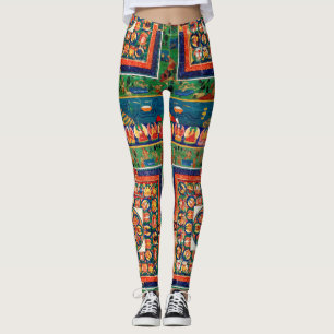 Mandala Cosmic Diagram for Meditation Leggings