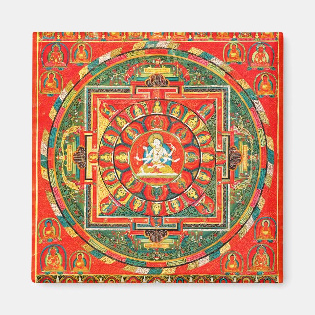 Mandala Cosmic Diagram for Meditation Magnet (Front)