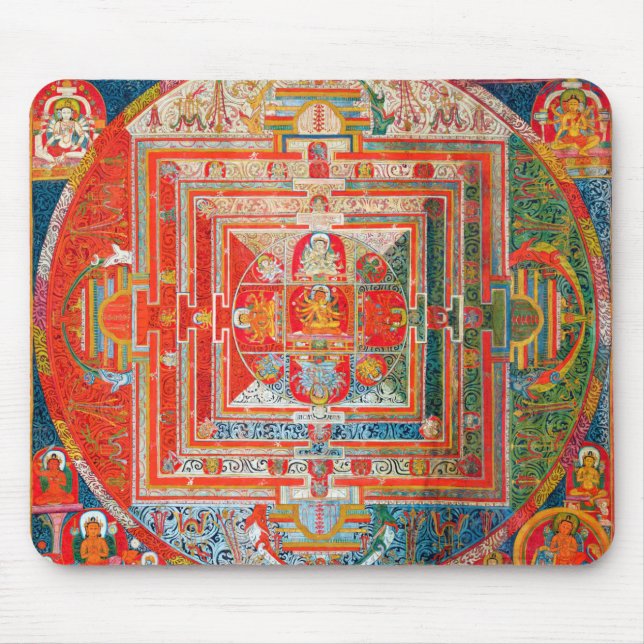 Mandala Cosmic Diagram for Meditation Mouse Pad (Front)