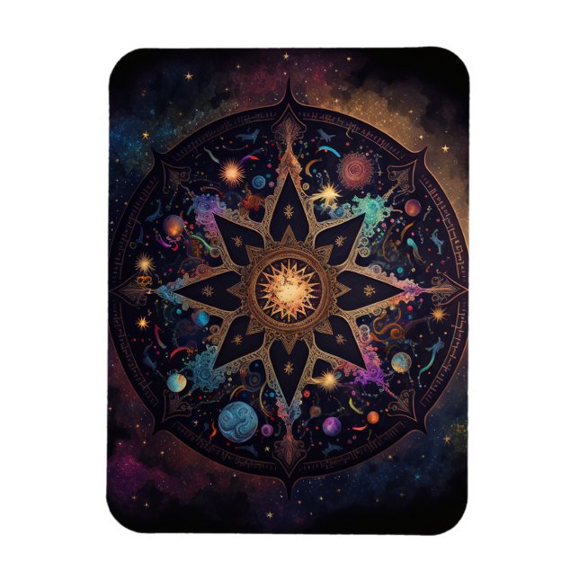 Mandala Cosmic Visionary Art Magnet (Vertical)