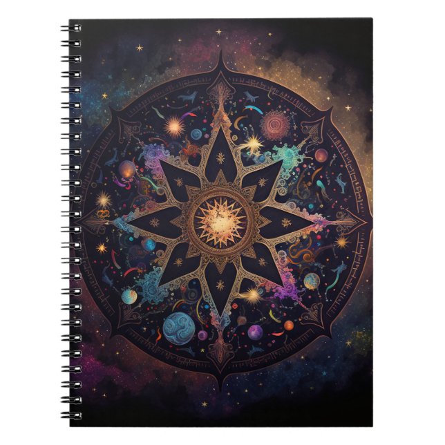 Mandala Cosmic Visionary Art Notebook (Front)
