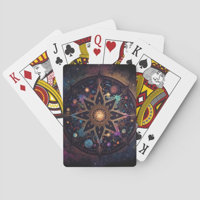 Mandala Cosmic Visionary Art Playing Cards (Back)