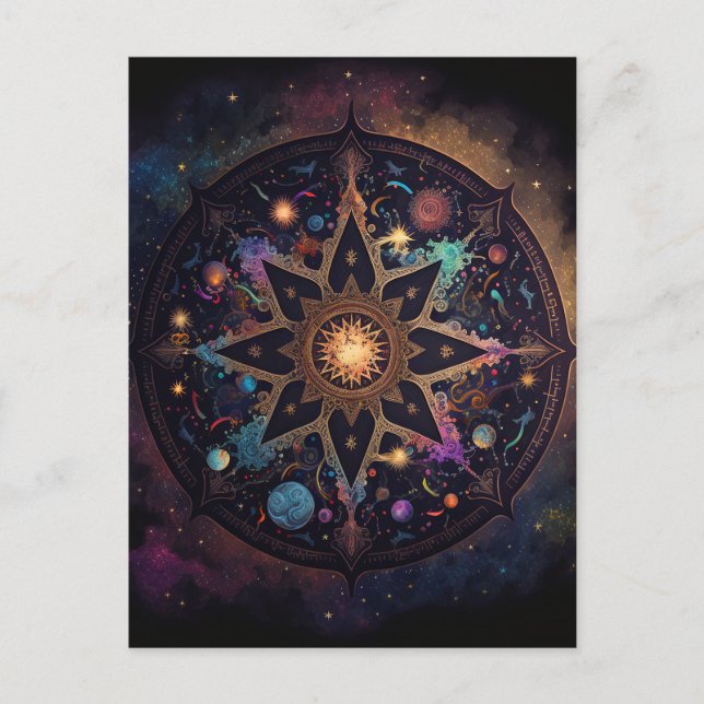 Mandala Cosmic Visionary Art Postcard (Front)