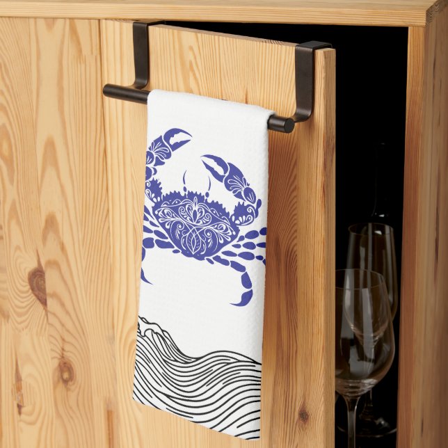 Mandala Crab Tea Towel (Thirds Fold)