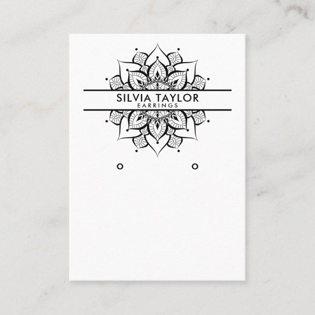 Mandala craft paper Earring display card (Front)