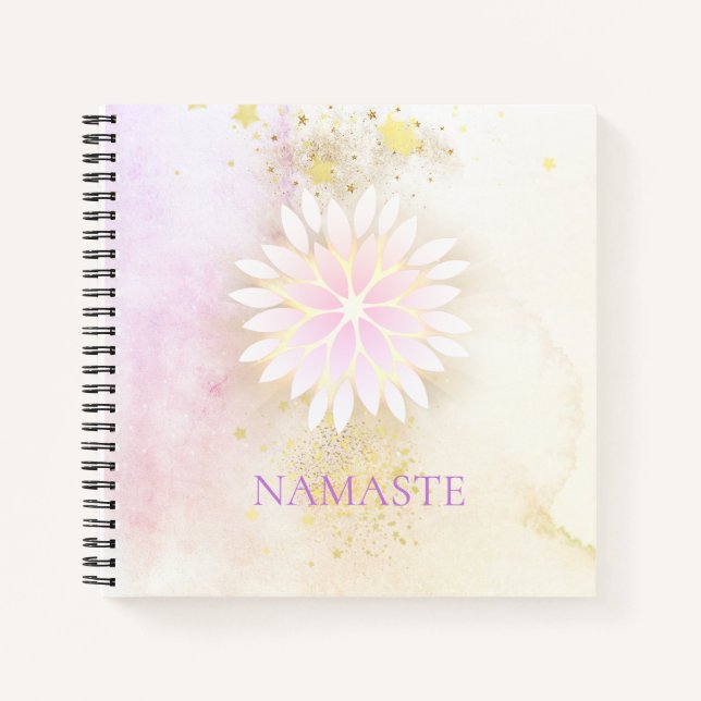 *~* Mandala Dahlia Pastel Lavender Peach AP2 Notebook (Front)