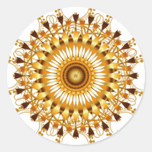 Mandala Damask Lotus Flower Art Classic Round Sticker