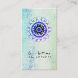 Mandala Damask Lotus Flower Meditation Holistic Business Card