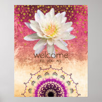 Mandala Damask Lotus Welcome Yoga Meditation