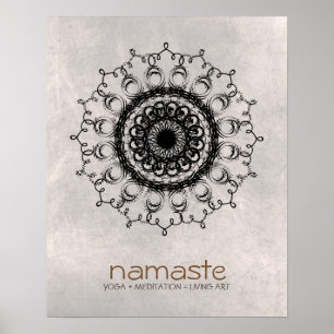 Mandala Damask  Namaste Yoga Meditation Poster