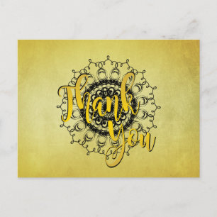 Mandala Damask Thank You Yoga Meditation Health Postcard