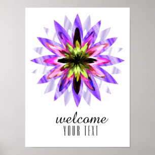Mandala Damask Welcome Lotus Flower Art Elegant Poster