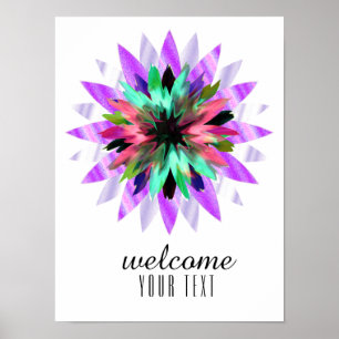 Mandala Damask Welcome Lotus Flower Art Elegant Poster