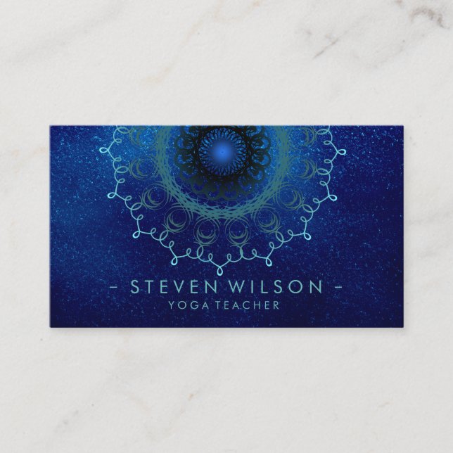 Mandala Damask Yoga Holistic Meditation Massage Business Card (Front)