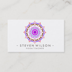 Mandala Damask Yoga Lotus Flower Meditation Business Card