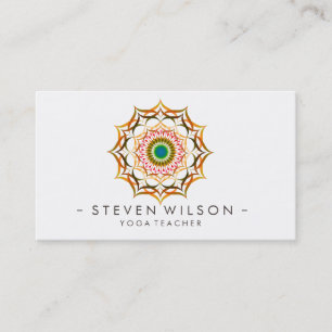 Mandala Damask Yoga Lotus Flower Meditation Business Card