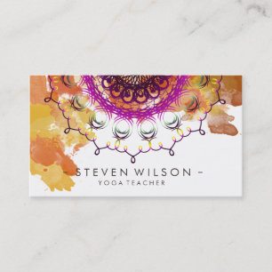 Mandala Damask Yoga Meditation Holistic Massage Business Card