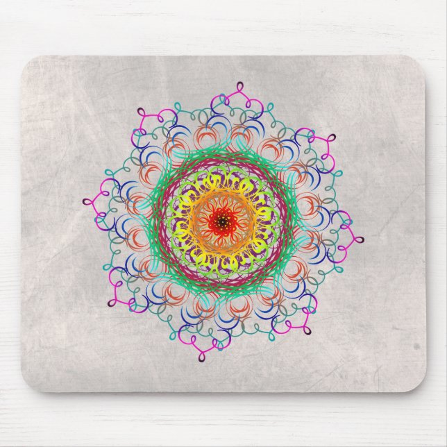 Mandala Damask Yoga Meditation Holistic Mouse Pad (Front)