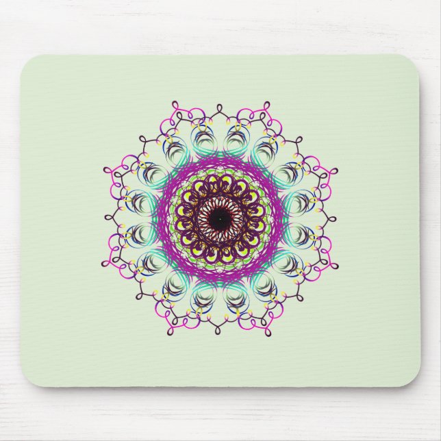 Mandala Damask Yoga Meditation Holistic Mouse Pad (Front)