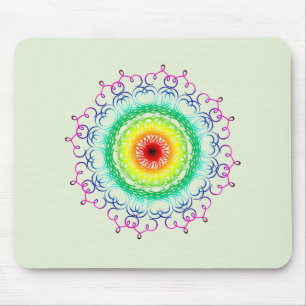 Mandala Damask Yoga Meditation Holistic Mouse Pad