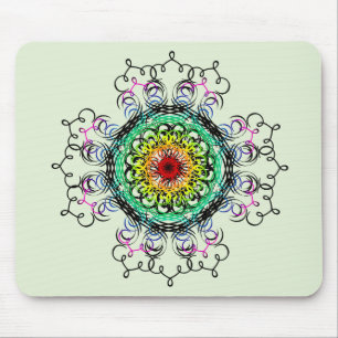 Mandala Damask Yoga Meditation Holistic Mouse Pad