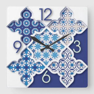 Mandala Deco style Square Wall Clock