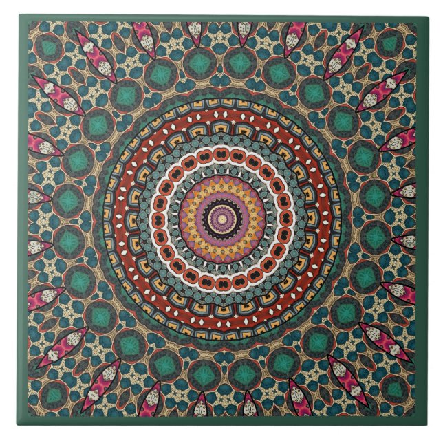 Mandala Decorative  Ceramic Tile (Front)