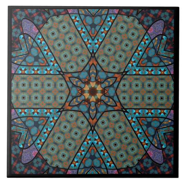 Mandala Decorative  Ceramic Tile (Front)