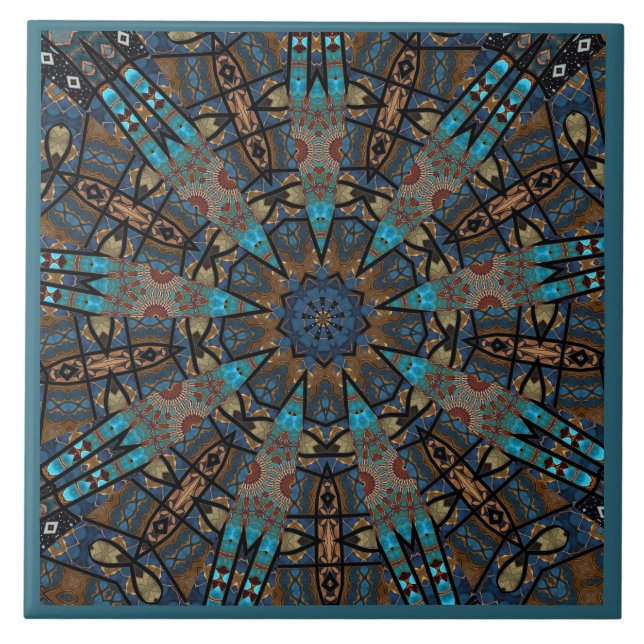 Mandala Decorative  Ceramic Tile (Front)