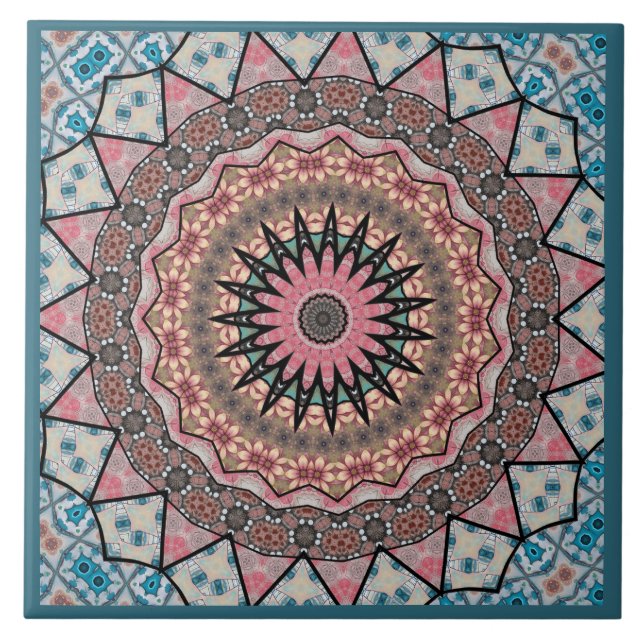 Mandala Decorative  Ceramic Tile (Front)
