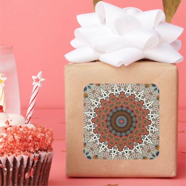 Mandala Decorative  Square Sticker (Party)