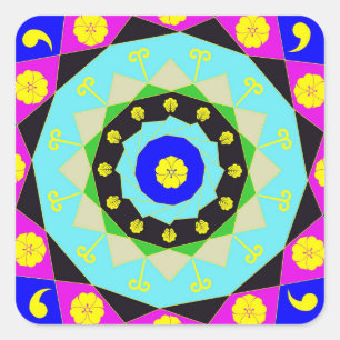 Mandala:Decorative Square Sticker
