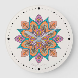 Mandala Decorativo de la India  Large Clock