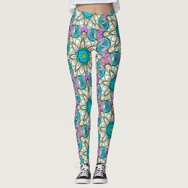 Mandala Design, Flower Power! Leggings (Front)