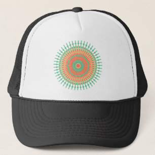 Mandala design green, orange Indian Trucker Hat