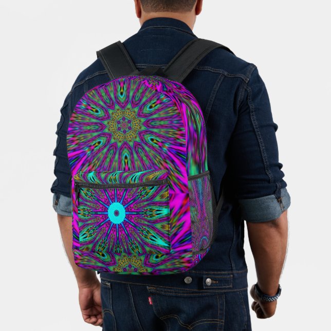  mandala design printed backpack (Insitu (Model))