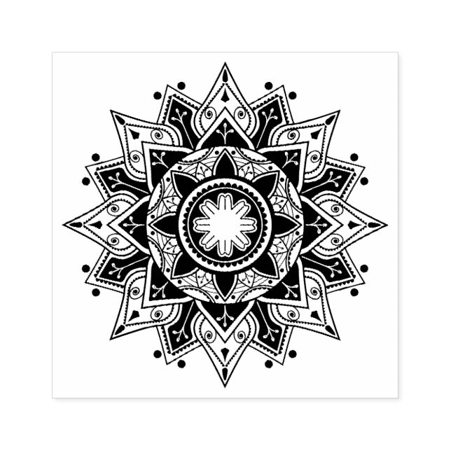 Mandala design rubber stamp (Imprint)