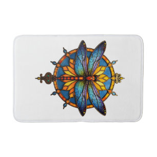Mandala Dragonfly Luminous Sacred Geometry Spiritu Bath Mat