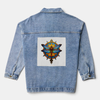 Mandala Dragonfly Luminous Sacred Geometry Spiritu Denim Jacket