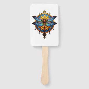 Mandala Dragonfly Luminous Sacred Geometry Spiritu Hand Fan