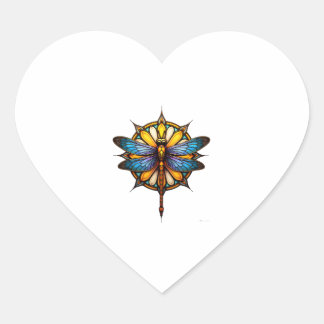 Mandala Dragonfly Luminous Sacred Geometry Spiritu Heart Sticker