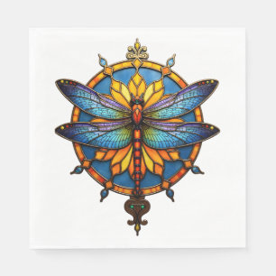 Mandala Dragonfly Luminous Sacred Geometry Spiritu Napkin