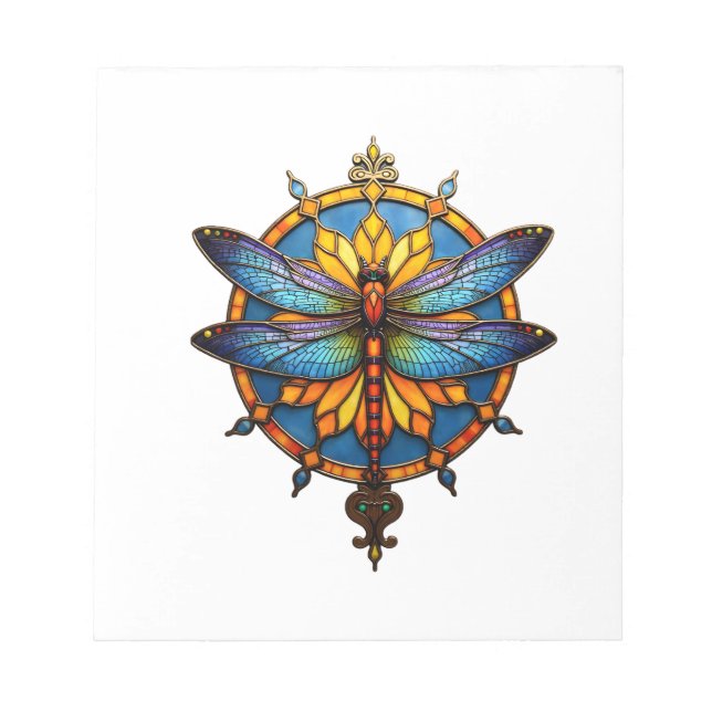 Mandala Dragonfly Luminous Sacred Geometry Spiritu Notepad (Front)