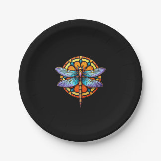 Mandala Dragonfly Luminous Sacred Geometry Spiritu Paper Plate