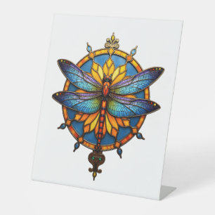 Mandala Dragonfly Luminous Sacred Geometry Spiritu Pedestal Sign