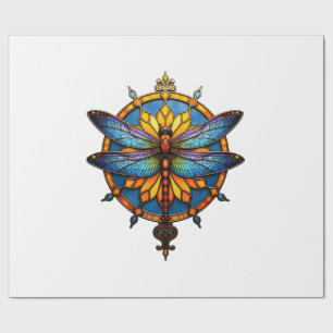 Mandala Dragonfly Luminous Sacred Geometry Spiritu Wrapping Paper
