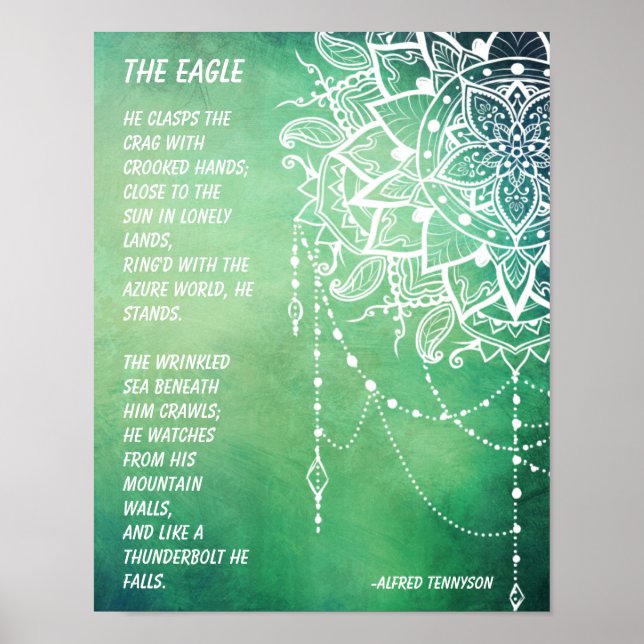 Mandala Dream Catcher, The Eagle Poem Poster (Front)