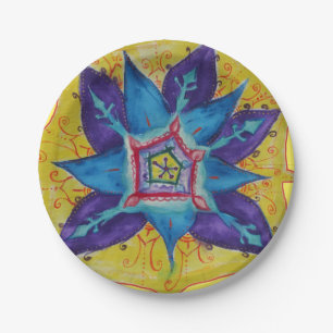 Mandala dream Hand painted design Paper Plate